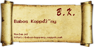 Babos Koppány névjegykártya